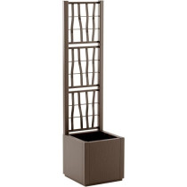 Flower box - ETHICA - Taupe - Square with trellis - 38 L - STEFANPLAST