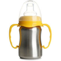 Tasse d'apprentissage - THERMOBABY - Inox - 180 ml - Jaune Mangue - Er