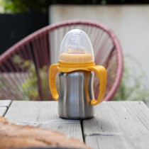 Tasse d'apprentissage - THERMOBABY - Inox - 180 ml - Jaune Mangue - Er