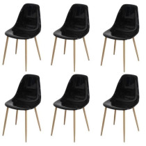 Set of 6 transparent black crystal chairs - L 47 x D 54 x H 84 cm - Cl