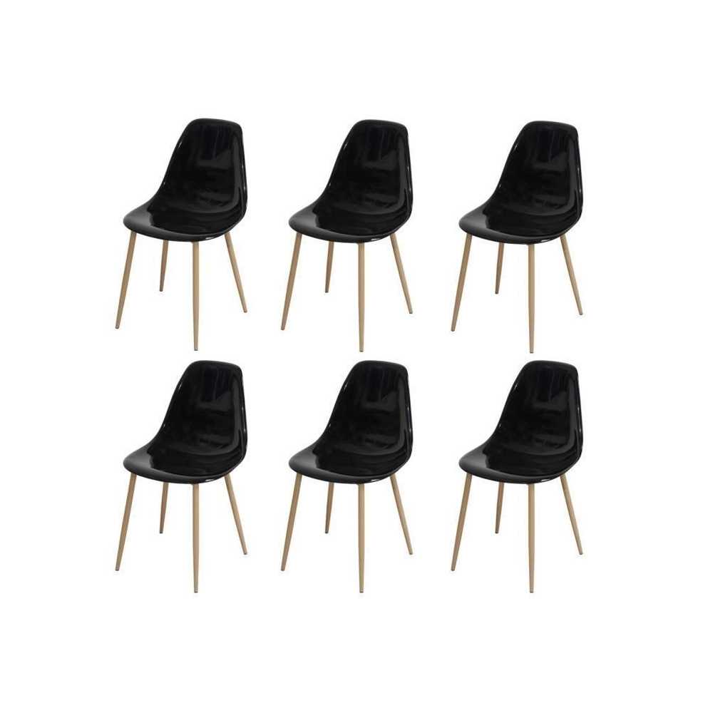 Set of 6 transparent black crystal chairs - L 47 x D 54 x H 84 cm - Cl