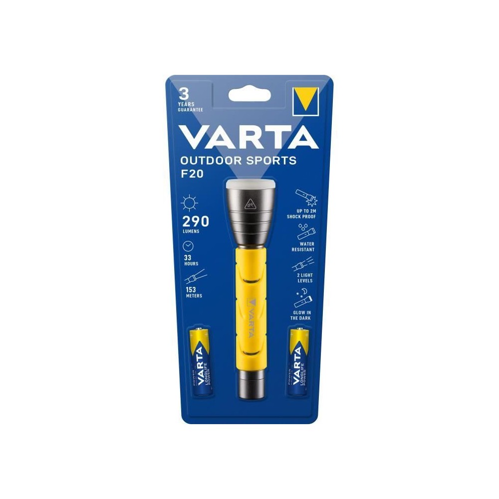 Torch-VARTA-Outdoor Sports F20-290lm-Water and shock resistant (2m)-IP