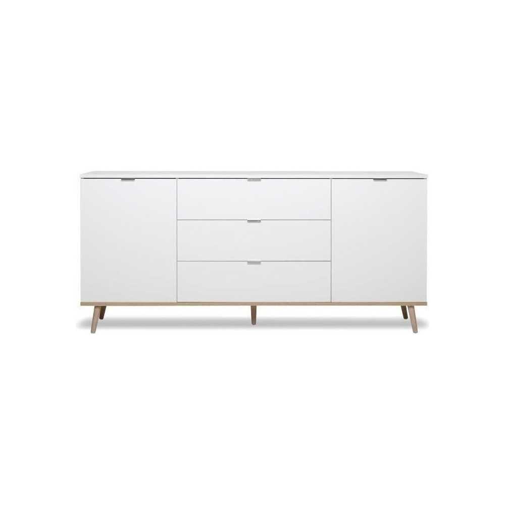 GÖTEBORG Buffet bas - Style scandinave - Décor chene et blanc - L 18