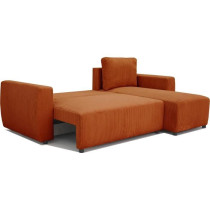 Canapé d'angle convertible 3 a 4 places PHARELL - Tissu velours cotel