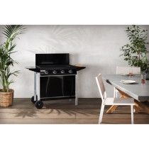 Gas barbecue - Garden grill - black and gray - 4 burners with lid