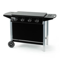 Gas barbecue - Garden grill - black and gray - 4 burners with lid