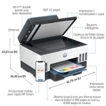 Imprimante tout-en-un HP Smart Tank 7306 couleur a réservoir d'encre