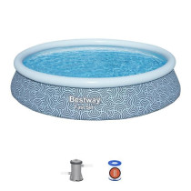 Kit piscine gonflable BESTWAY - Fast Set - 396 x 84 cm - Ronde (Filtre