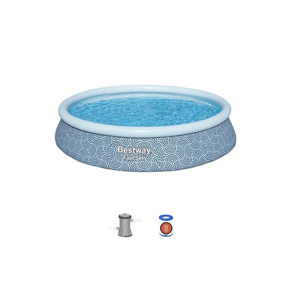 Kit piscine gonflable BESTWAY - Fast Set - 396 x 84 cm - Ronde (Filtre