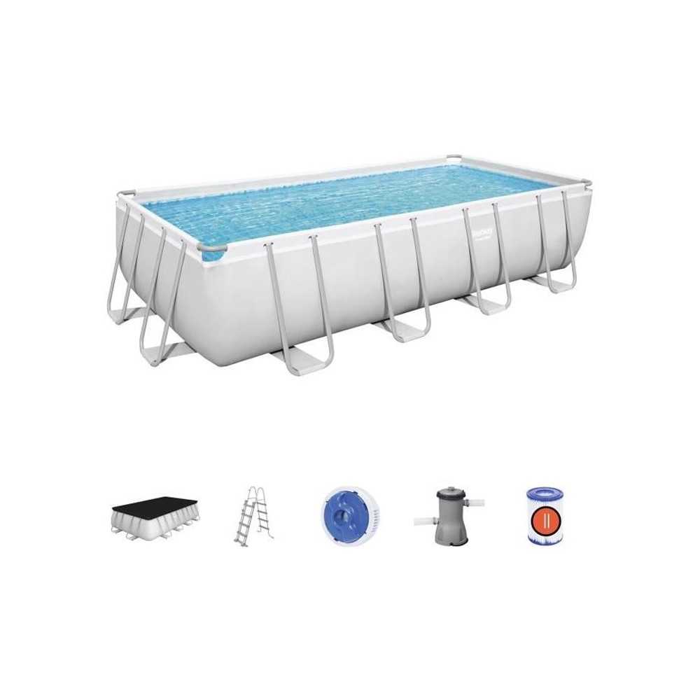 Kit Piscine hors sol tubulaire BESTWAY Power Steel™- 488 x 244 x 122