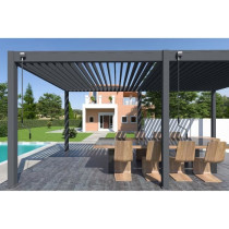 Pergola - Aluminium - OMBREA - Bioclimatique - Anthracite - 3x6 m