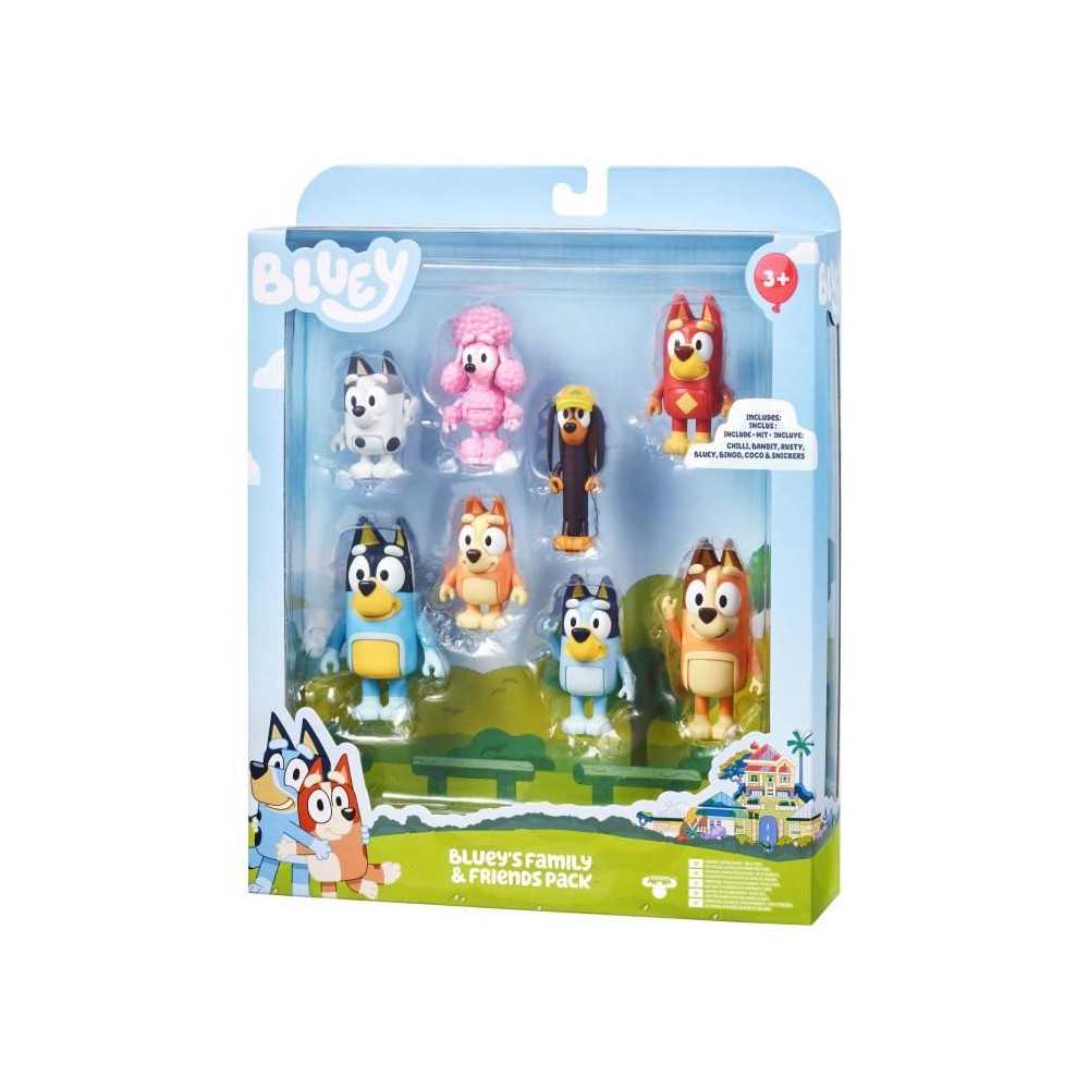 Figurines - BLUEY - Coffret 8 personnages - Figurines articulées - Un