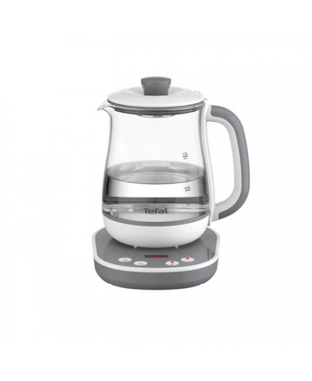 TEFAL BJ551B10 Tastea Machine à thé en verre 1,5 L, 8 réglages, Panier à thé amovible acier inoxydable, Maintien au chaud,