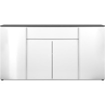 Buffet Brest - Décor Matera / blanc brillant - Panneaux de particules