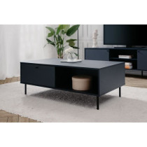 Table basse - CARACAS 55A - Bleu marine - 2 tiroirs, 2 niches - 110 x