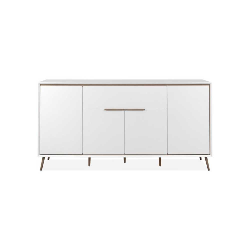 Buffet - ARONA 51B - Blanc / Chene artisan - 4 portes, 1 tiroir - 175