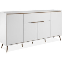 Buffet - ARONA 51B - Blanc / Chene artisan - 4 portes, 1 tiroir - 175