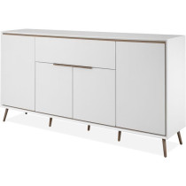 Buffet - ARONA 51B - Blanc / Chene artisan - 4 portes, 1 tiroir - 175