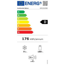 Réfrigérateur congélateur bas 251L - CONTINENTAL EDISON - Total No