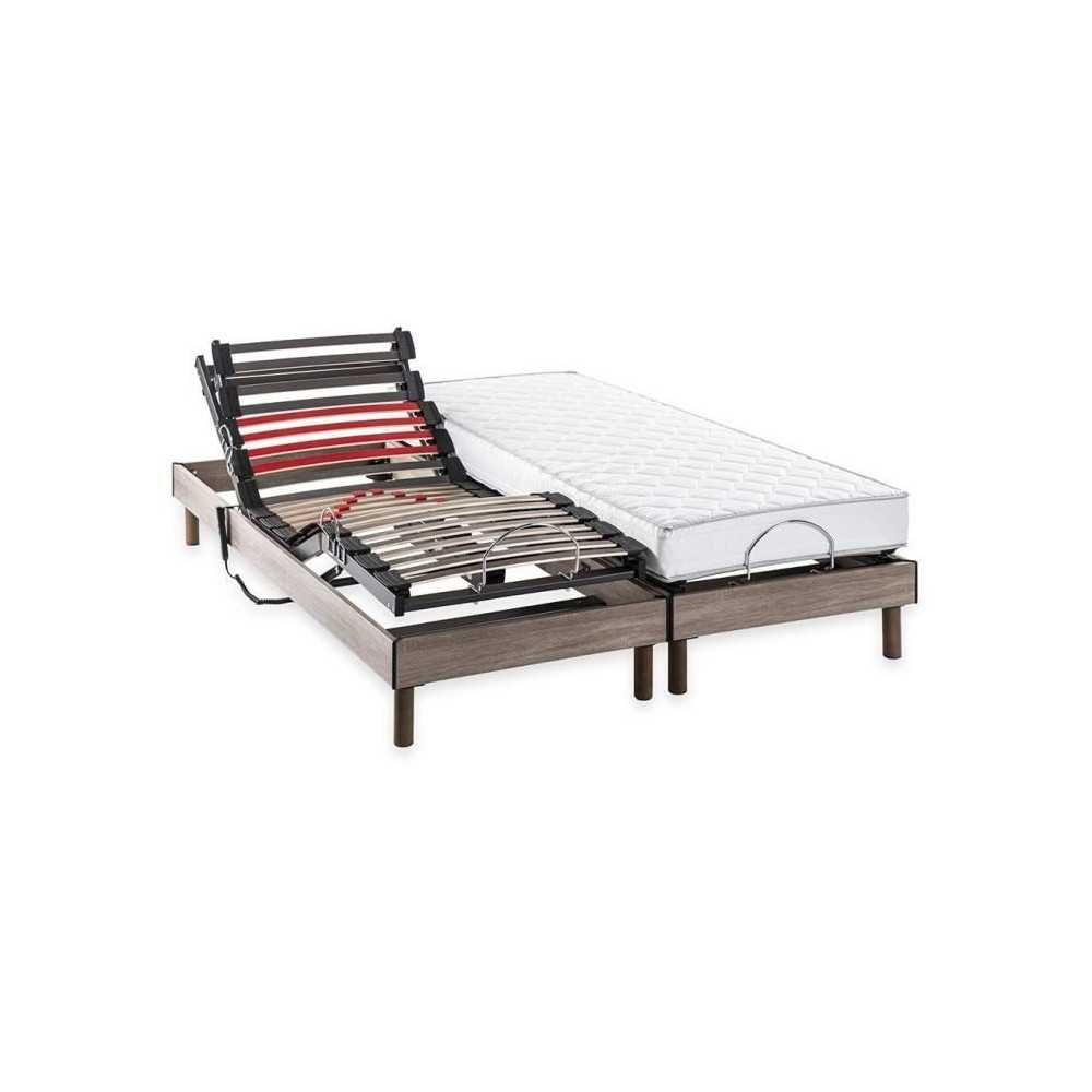 Ensemble matelas+sommier relaxation électrique COMFORT - 2x90x200 cm