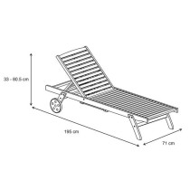 Bain de soleil jardin en eucalyptus FSC - 1 personne - RAUHA - Marron