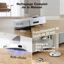 Robot Aspirateur Laveur avec Station de Vidage Automatique- ECOVACS N3