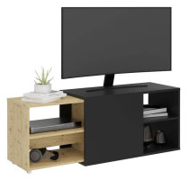 FMD Meuble TV avec 2 compartiments ouverts 133,5x39,9x49,2 cm, unité