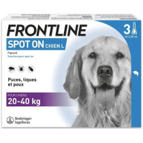 FRONTLINE 3 Pipettes antiparasitaires SPOT ON Chien - 20-40 kg - Puces