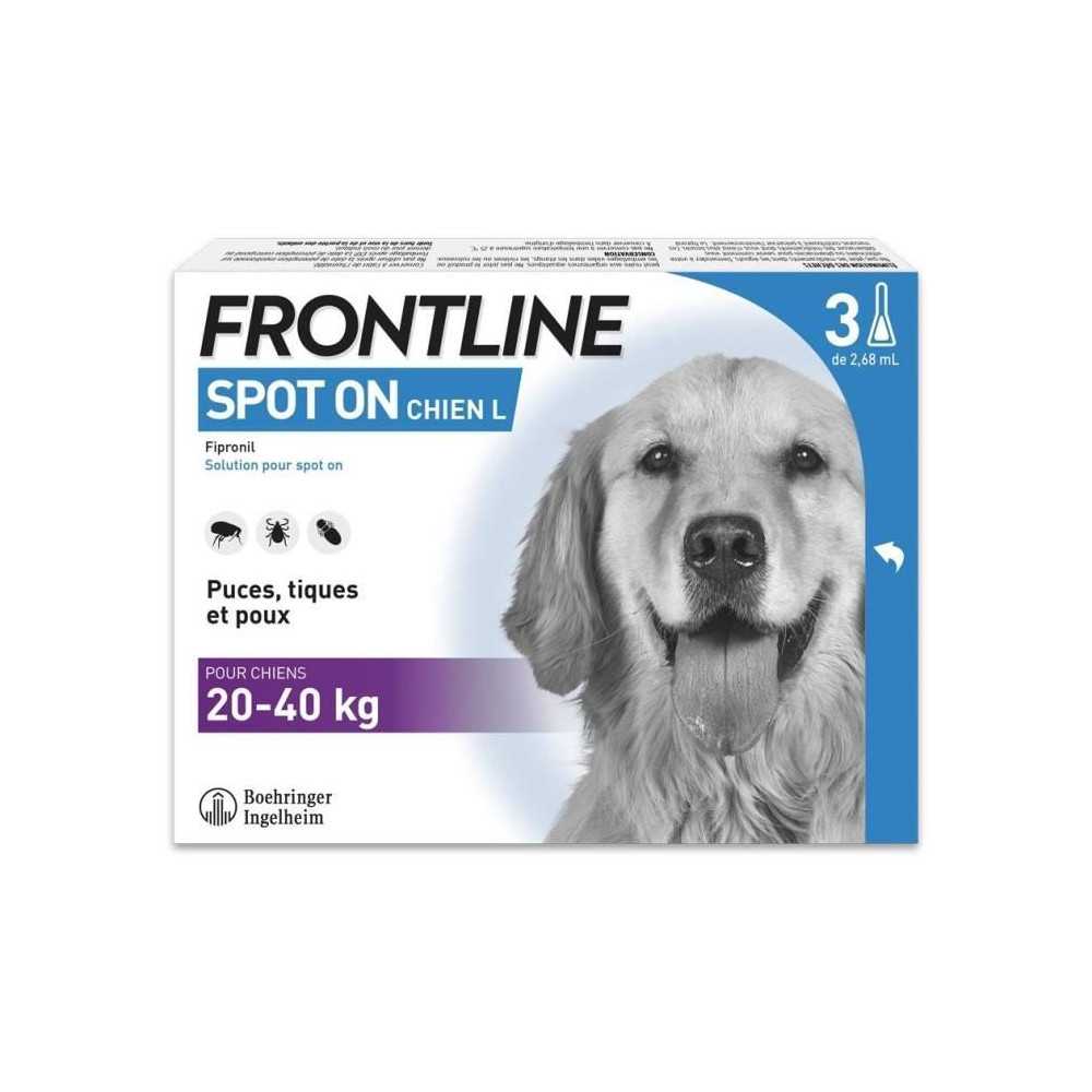 FRONTLINE 3 Pipettes antiparasitaires SPOT ON Chien - 20-40 kg - Puces