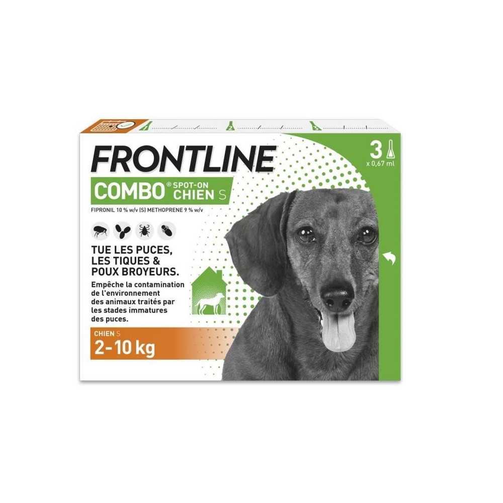 FRONTLINE 3 Pipettes antiparasitaires COMBO Chien - 2 a 10 kg - Puces,