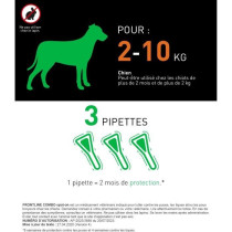 FRONTLINE 3 Pipettes antiparasitaires COMBO Chien - 2 a 10 kg - Puces,