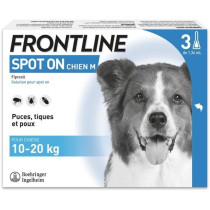 FRONTLINE 3 Pipettes antiparasitaires SPOT ON Chien - 10 a 20 kg - Puc