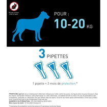 FRONTLINE 3 Pipettes antiparasitaires SPOT ON Chien - 10 a 20 kg - Puc