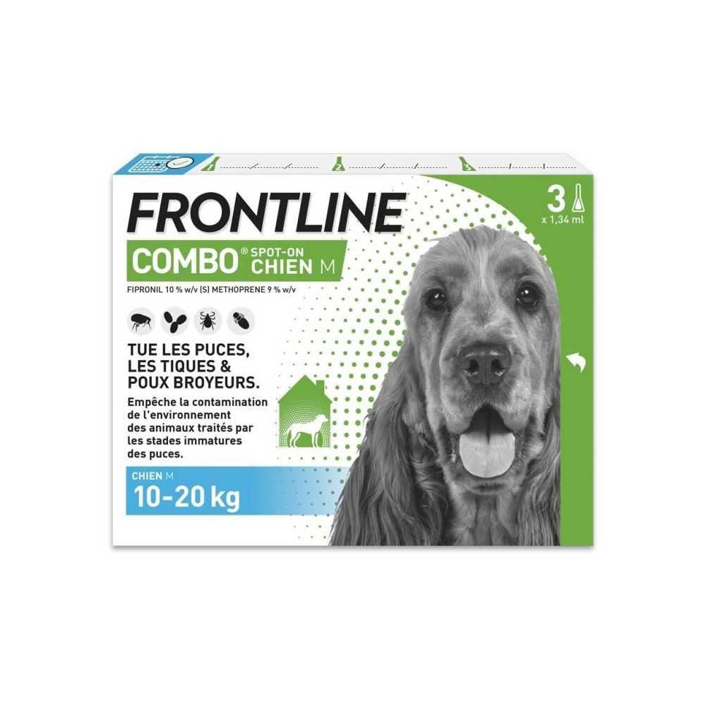 FRONTLINE 3 Pipettes antiparasitaires COMBO Chien - 10 a 20 kg - Puces