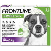 FRONTLINE 3 Pipettes antiparasitaires COMBO Chien - 20-40 kg - Puces,