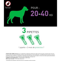 FRONTLINE 3 Pipettes antiparasitaires COMBO Chien - 20-40 kg - Puces,