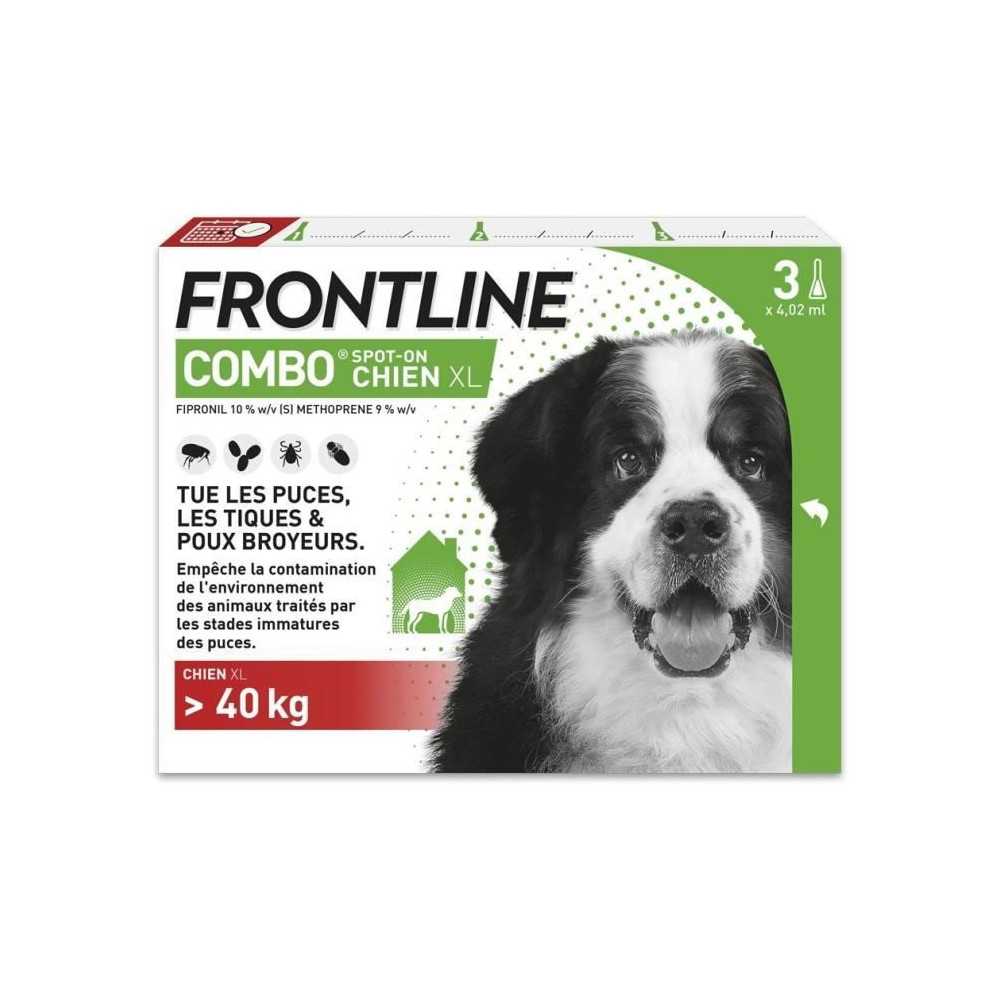 FRONTLINE 3 Pipettes antiparasitaires COMBO Chien 40 kg - Puces, tiqu