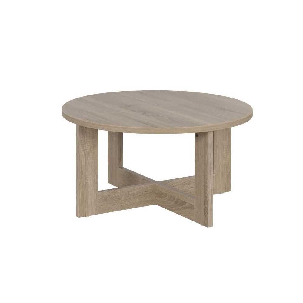 Table basse ronde - TIKA - Chene - Sur pieds - 82 x 82 x 42 cm