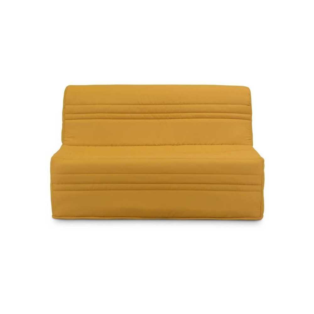 Banquette BZ Joe - Tissu jaune ocre - 3 places - L 143 x P 97 cm - Cou