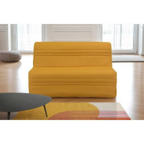 Banquette BZ Joe - Tissu jaune ocre - 3 places - L 143 x P 97 cm - Cou