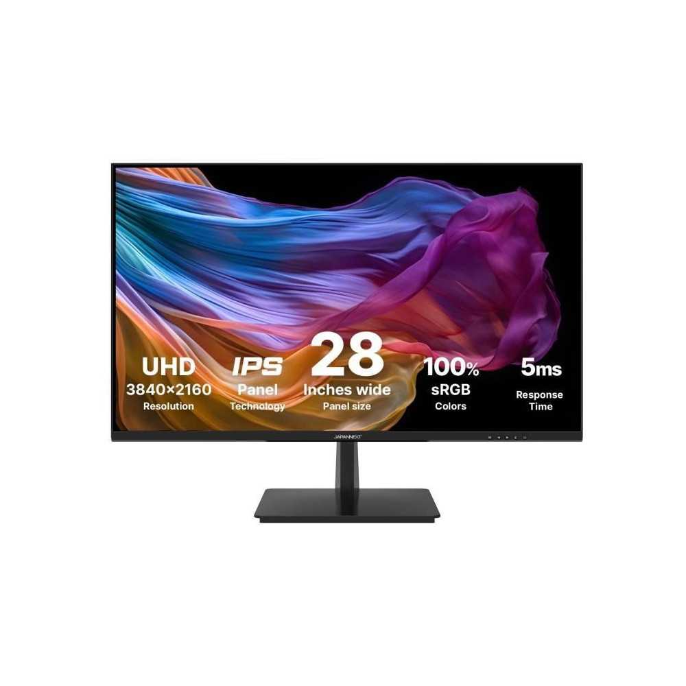 Écran PC - JAPANNEXT - 28 4K UHD - IPS - 60Hz - 1 DP 1.2 - 2 HDMI 2.0