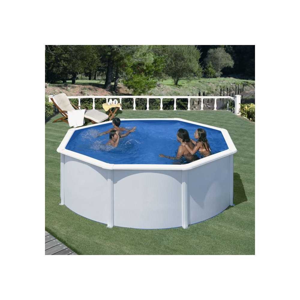 GRE - Kit Piscine hors sol acier ronde blanche Ø300 x 122 cm (Livrée