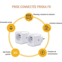 Lot de 2 prises connectées Wi-Fi + BT - KONYKS - Priska FR Dual Pack