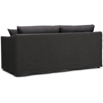 Canapé convertible - 3 places - MALTE - Tissu Gris Anthracite - 187 x