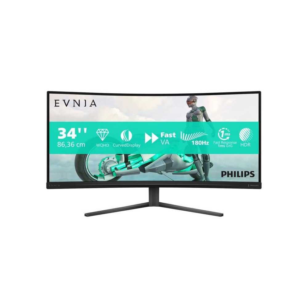 Écran PC - PHILIPS - Evnia 34M2C3500L - 34 WQHD - Dalle incurvée - 1