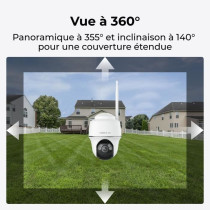 Caméra extérieure - REOLINK - B440 - Panneau solaire - Blanc