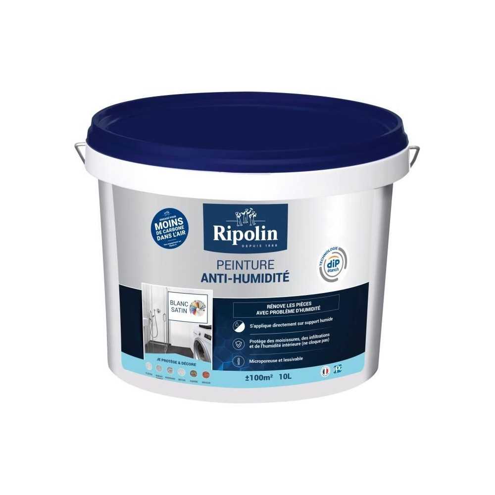 Peinture anti-humidité - RIPOLIN - 424185 - Blanc - Satin - 10 L