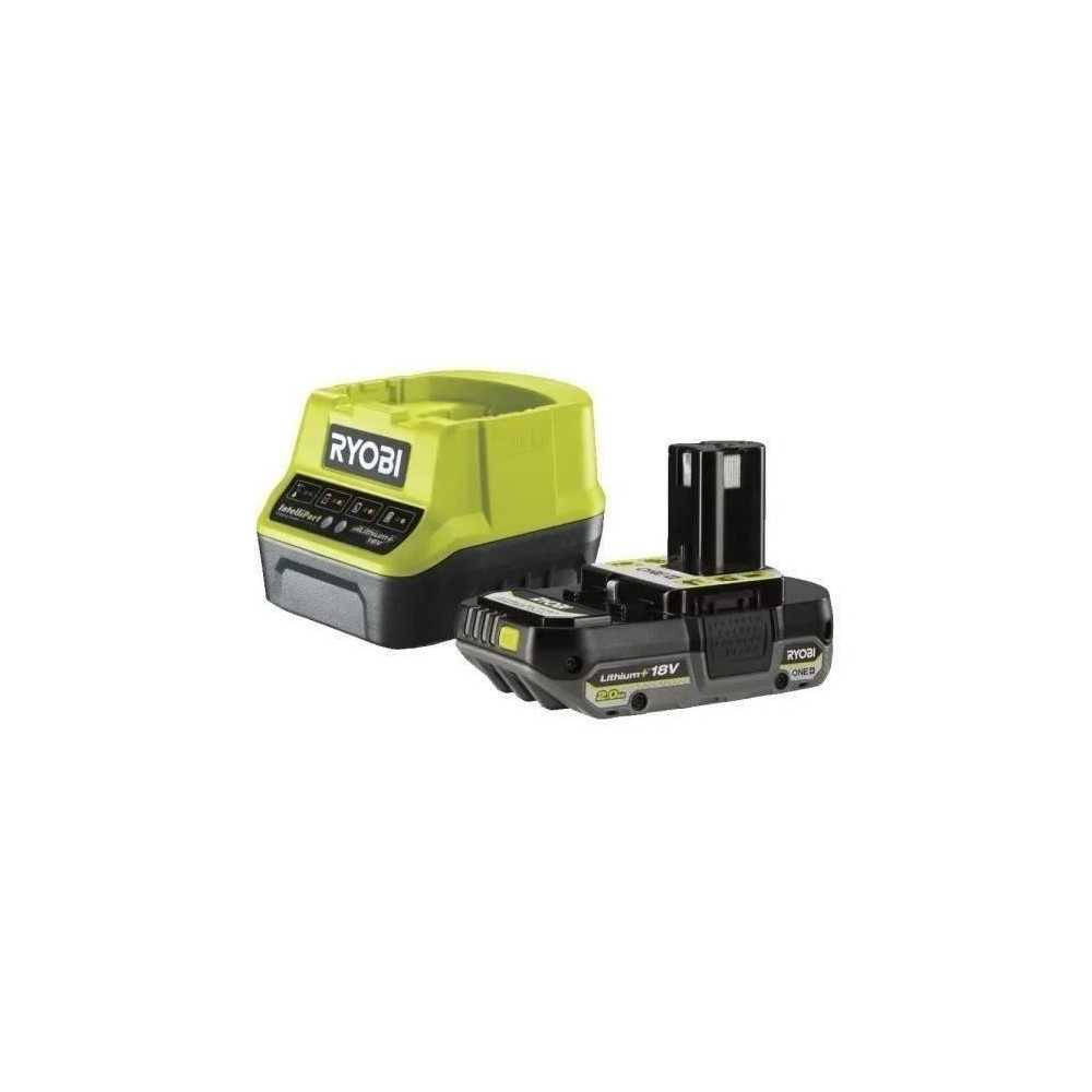 RYOBI - 1 batterie lithium+ 18V ONE+ 2,0 Ah compacte et 1 chargeur rap