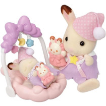 Le coucher des soeurs Lapin Chocolat - SYLVANIAN FAMILIES - 5806