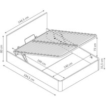 Izan Lit coffre adulte - 140x190 cm - Mélaminé Blanc - Sommier inclu